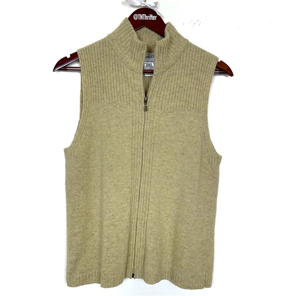 Pendleton Women’s 100% Lamb’s Wool Knit Zip Up Vest Fall Neutral Small Normore - Picture 7 of 7